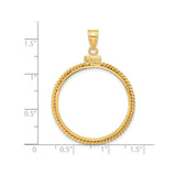 27 mm 14k Yellow Gold coin bezel for 27 mm Coin — size reference (ruler)