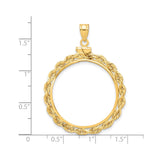 27 mm 14k Yellow Gold coin bezel for 27 mm Coin — size reference (ruler)
