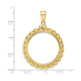 27 mm 14k Yellow Gold coin bezel for 27 mm Coin — size reference (ruler)