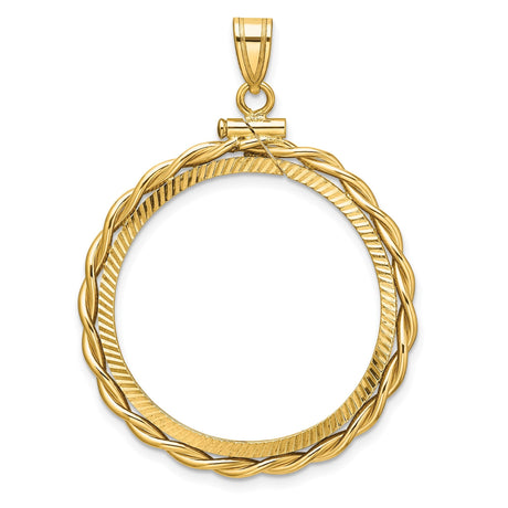 28 mm 14k Yellow Gold coin bezel for 27.5 mm Coin
