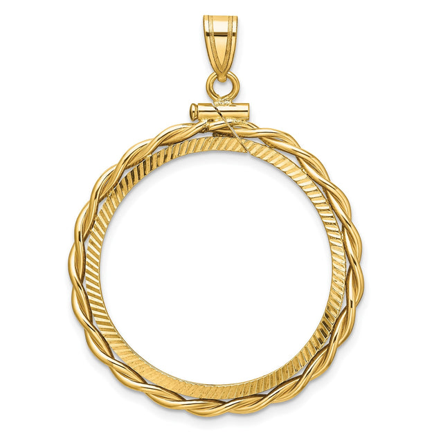 28 mm 14k Yellow Gold coin bezel for 27.5 mm Coin