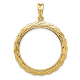 28 mm 14k Yellow Gold coin bezel for 27.5 mm Coin