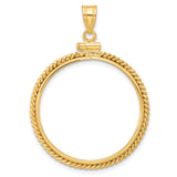 28 mm 14k Yellow Gold coin bezel for 27.5 mm Coin