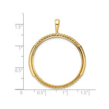 30 mm 14k Yellow Gold coin bezel for 30 mm Coin — size reference (ruler)