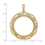 30 mm 14k Yellow Gold coin bezel for 30 mm Coin — size reference (ruler)