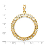 30 mm 14k Yellow Gold coin bezel for 30 mm Coin — size reference (ruler)