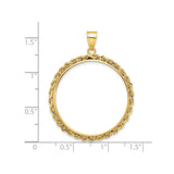 30 mm 14k Yellow Gold coin bezel for 30 mm Coin — size reference (ruler)
