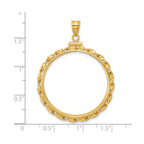 30 mm 14k Yellow Gold coin bezel for 30 mm Coin — size reference (ruler)