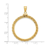 30 mm 14k Yellow Gold coin bezel for 30 mm Coin — size reference (ruler)
