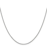 14K White Gold 0.9 mm Box Chain Necklace, Polished
