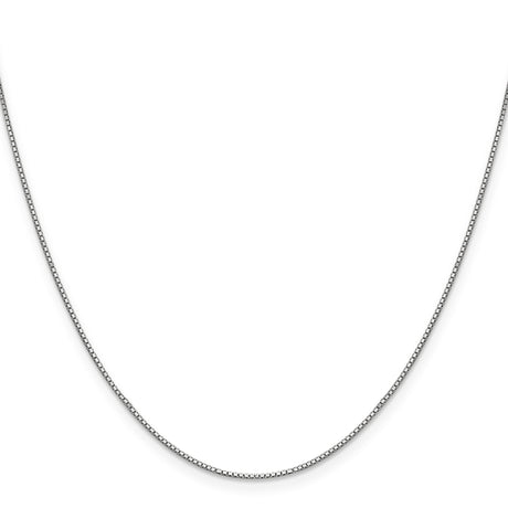 14K White Gold 0.9 mm Box Chain Necklace, Polished