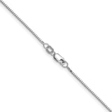 14K White Gold 0.9 mm Box Chain Necklace, Polished alternate angle