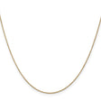 14K Yellow Gold 0.8 mm Polished Chain Necklace, Solid
