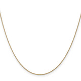 14K Yellow Gold 0.8 mm Polished Chain Necklace, Solid