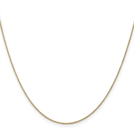 14K Yellow Gold 0.8 mm Polished Chain Necklace, Solid