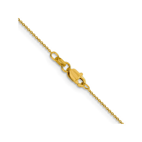 14K Yellow Gold 0.8 mm Polished Chain Necklace, Solid alternate angle