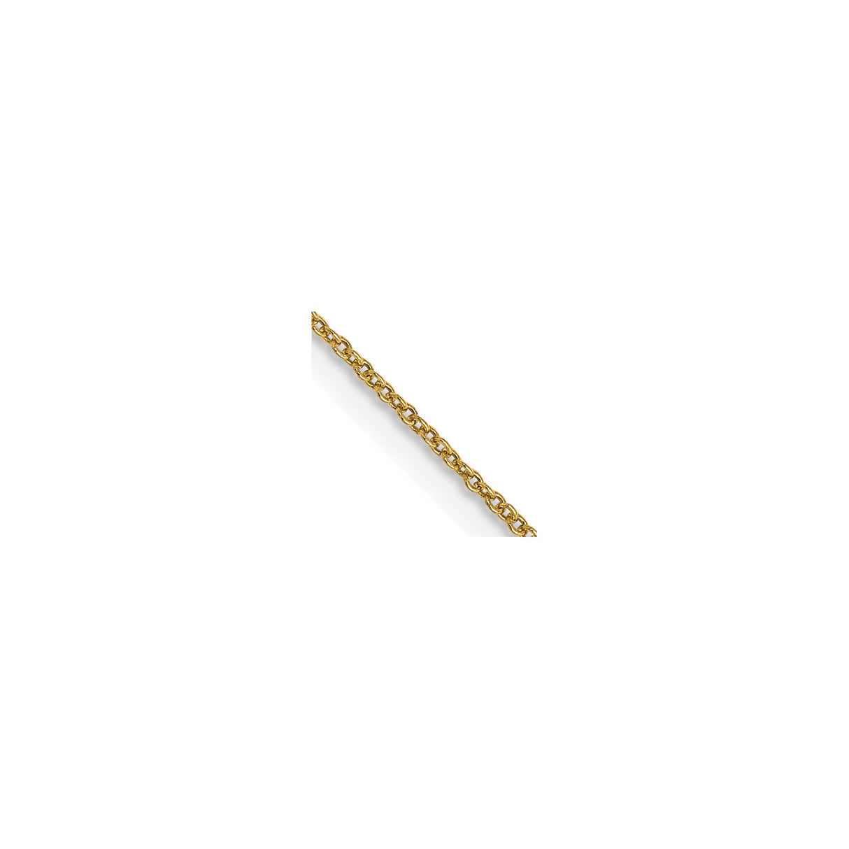 14K Yellow Gold 0.8 mm Polished Chain Necklace, Solid detail view