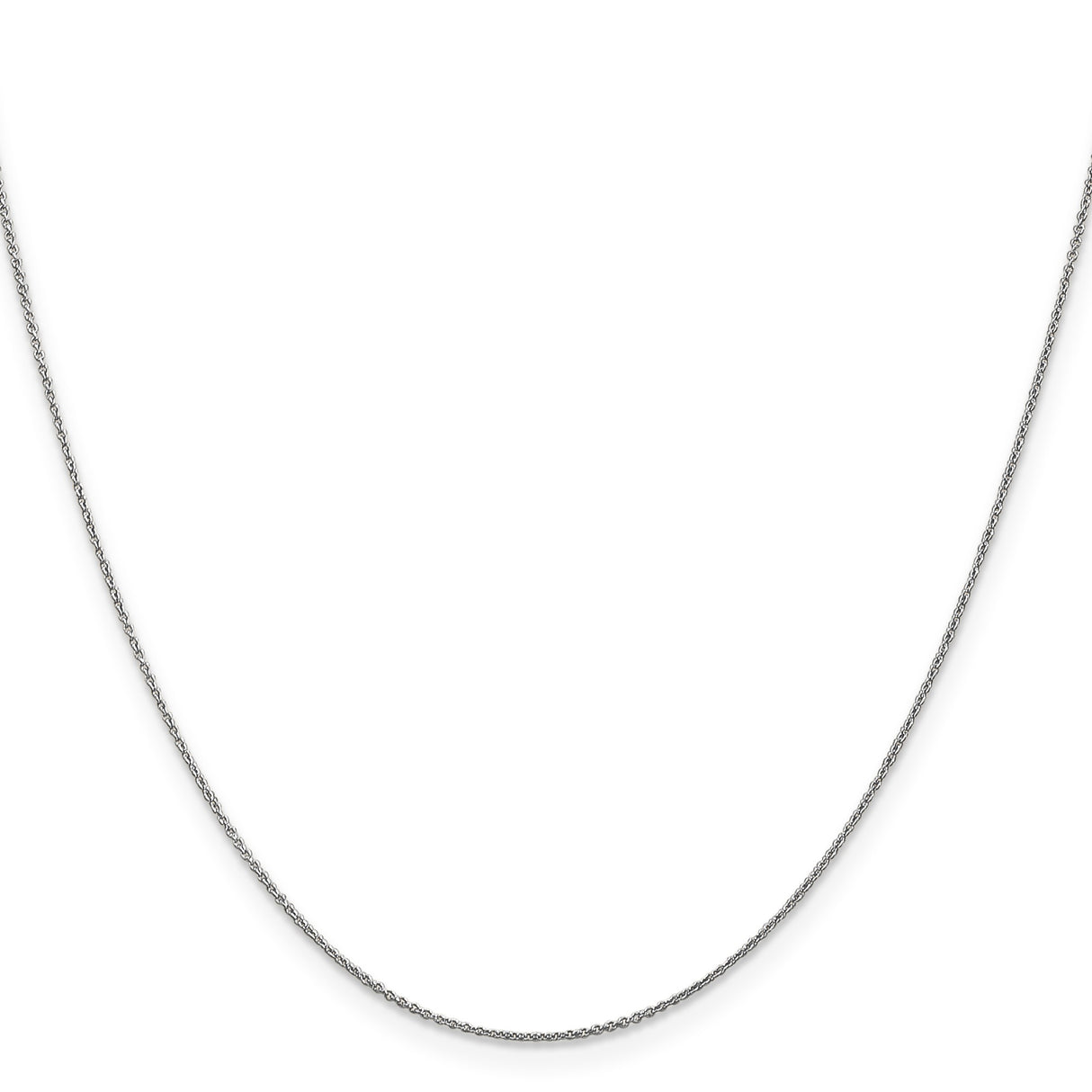 14K White Gold 0.8 mm Polished Chain Necklace, Solid