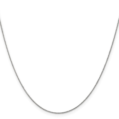 14K White Gold 0.8 mm Polished Chain Necklace, Solid