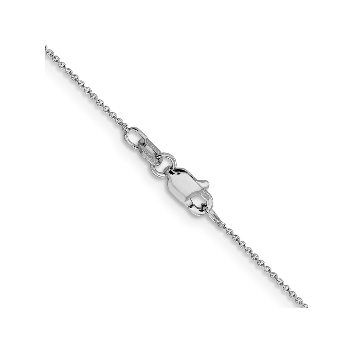 14K White Gold 0.8 mm Polished Chain Necklace, Solid alternate angle