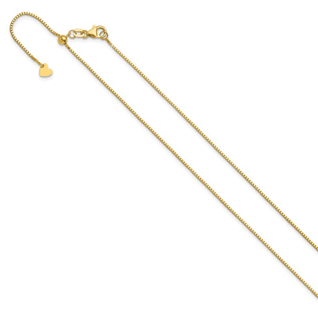 14K Yellow Gold 0.9 mm Box Chain Necklace, Polished