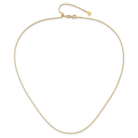 14K Yellow Gold 0.9 mm Box Chain Necklace, Polished alternate angle