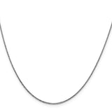 14K White Gold 0.8 mm Polished Chain Necklace, Solid