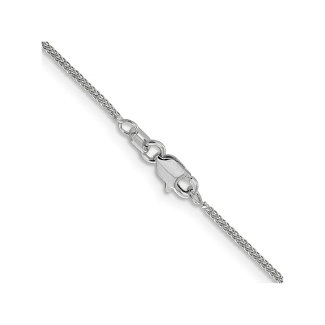 14K White Gold 0.8 mm Polished Chain Necklace, Solid alternate angle