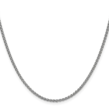 14K White Gold 2.1 mm Polished Chain Necklace, Solid