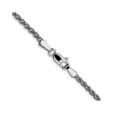 14K White Gold 2.1 mm Polished Chain Necklace, Solid alternate angle