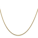 14K Yellow Gold 0.8 mm Polished Chain Necklace, Solid