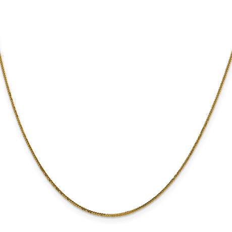 14K Yellow Gold 0.8 mm Polished Chain Necklace, Solid