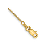 14K Yellow Gold 0.8 mm Polished Chain Anklet, Solid