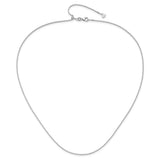 14K White Gold 0.9 mm Box Chain Necklace, Polished alternate angle