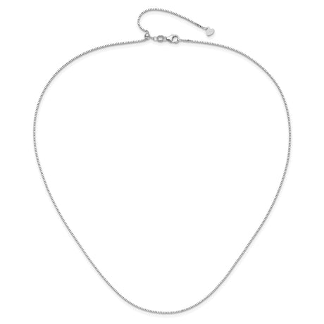 14K White Gold 0.9 mm Box Chain Necklace, Polished alternate angle
