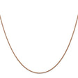 14K Rose Gold 1 mm Polished Chain Necklace, Solid