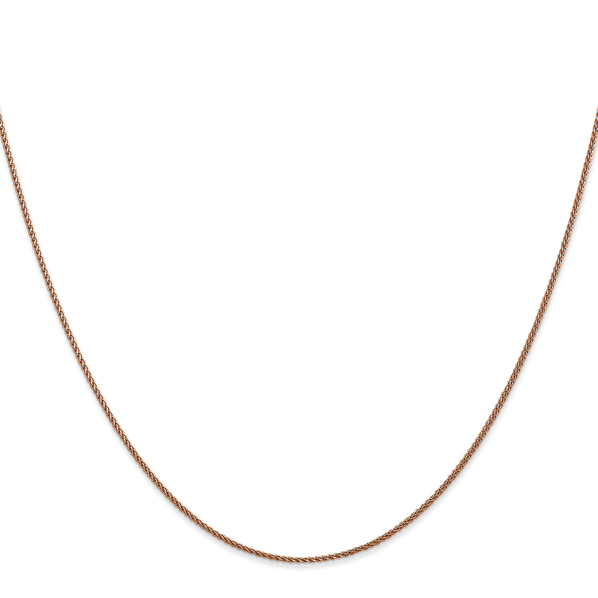 14K Rose Gold 1 mm Polished Chain Necklace, Solid