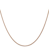 14K Rose Gold 1 mm Polished Chain Necklace, Solid
