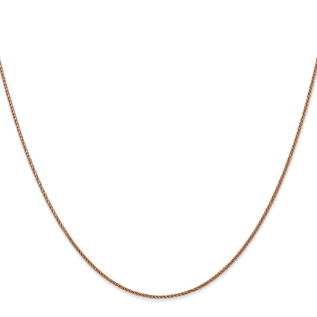 14K Rose Gold 1 mm Polished Chain Necklace, Solid