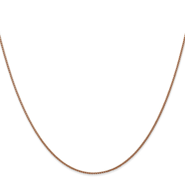 14K Rose Gold 1 mm Polished Chain Necklace, Solid