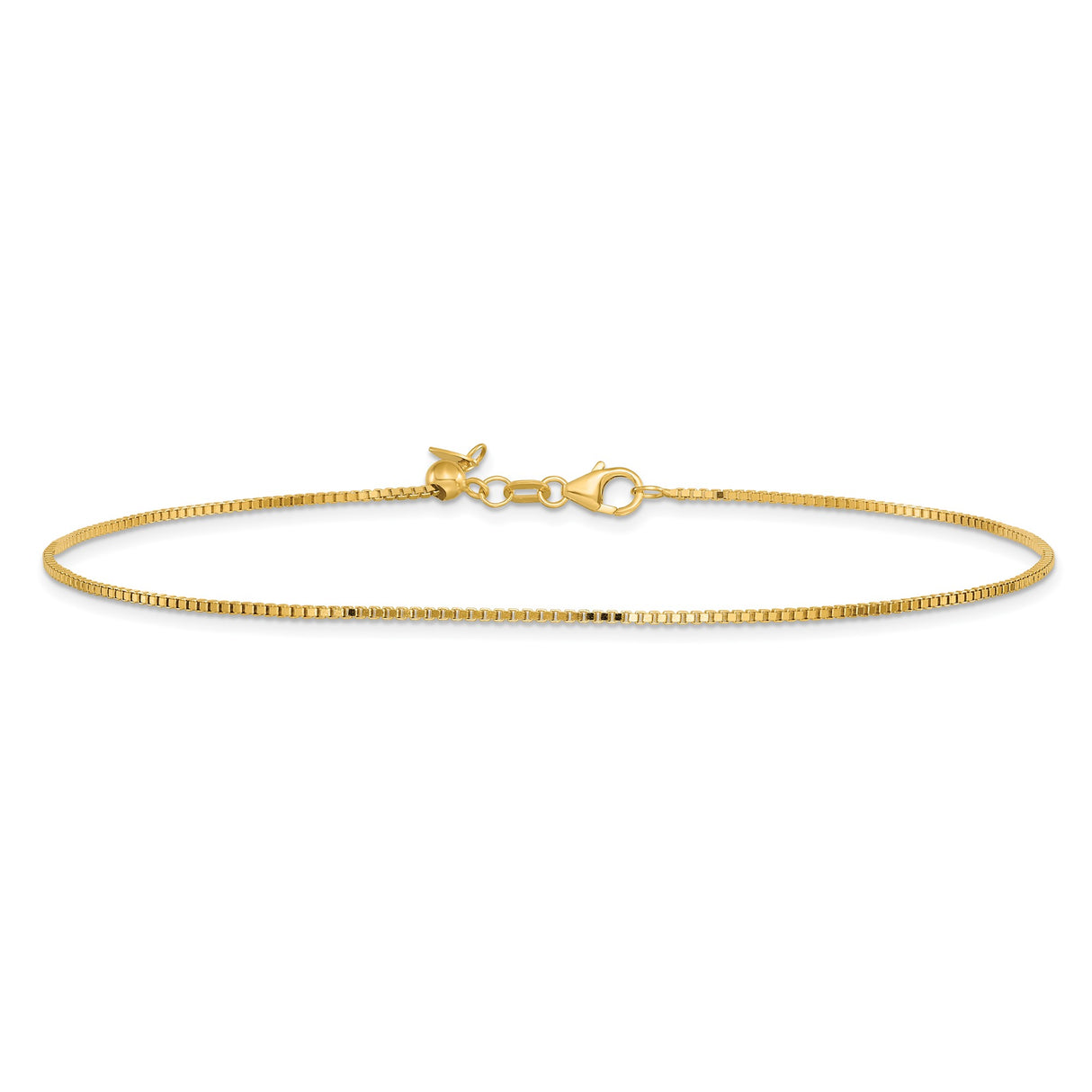 14K Yellow Gold 1 mm Box Chain Necklace, Polished alternate angle