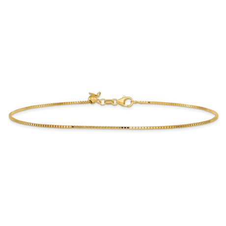 14K Yellow Gold 1 mm Box Chain Necklace, Polished alternate angle