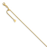 14K Yellow Gold 1 mm Box Chain Necklace, Polished detail view
