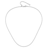 14K White Gold 1 mm Box Chain Necklace, Polished alternate angle