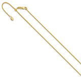 14K Yellow Gold 1.4 mm Polished Chain Necklace