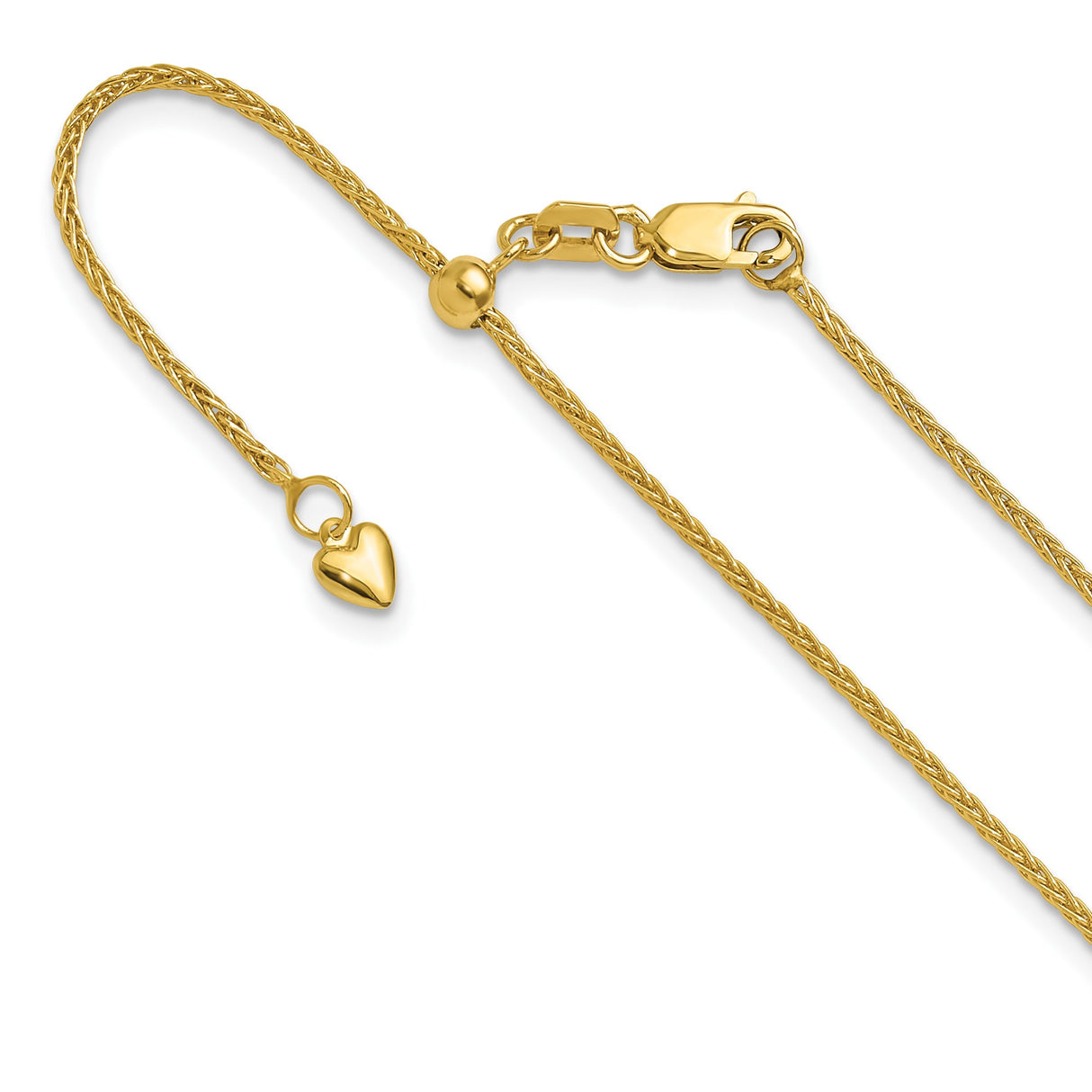 14K Yellow Gold 1.4 mm Polished Chain Necklace detail view