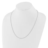 14K White Gold 1.4 mm Polished Chain Necklace detail view