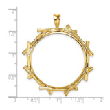 32 mm 14k Yellow Gold coin bezel for 32 mm Coin — size reference (ruler)
