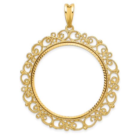 32 mm 14k Yellow Gold coin bezel for 32 mm Coin