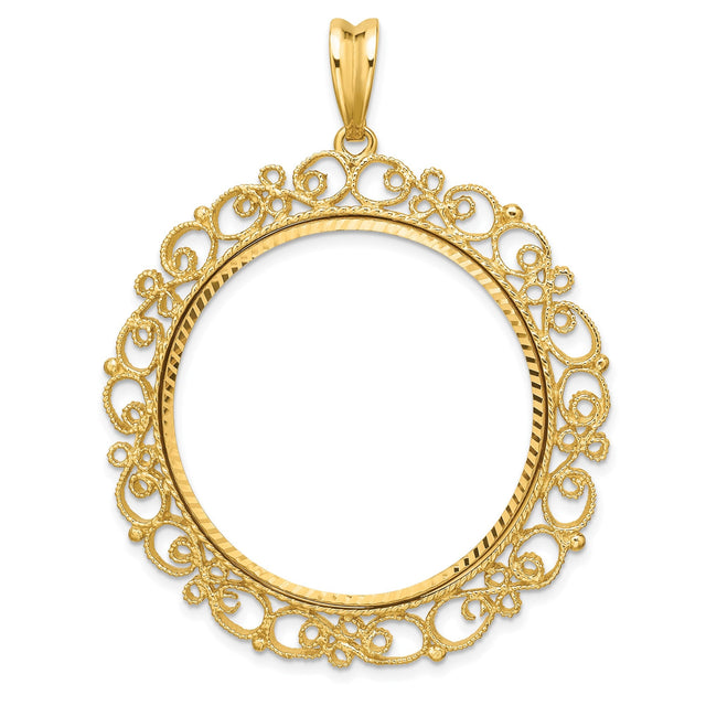32 mm 14k Yellow Gold coin bezel for 32 mm Coin